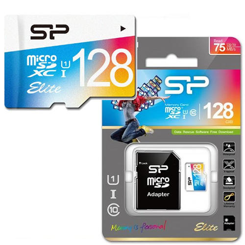 Silicon Power Elite MicroSDHC 128GB UHS-1 Class 10 w/ SD Adapter Silicon Power Elite MicroSDHC 128GB UHS-1 Class 10 w/ SD Adapter